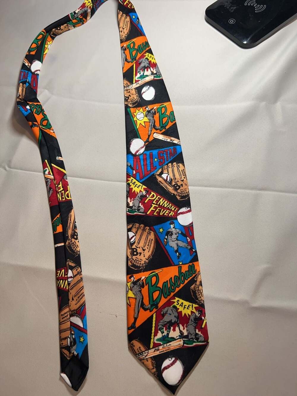 Fratelli Vintage Baseball Pennant Fever Novelty Necktie